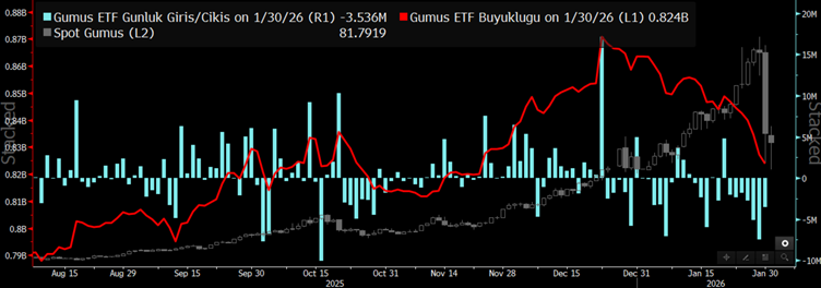 Gümüş ETF Para Çıkışı Grafiği